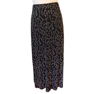 Black Skirt with White Vine Detail